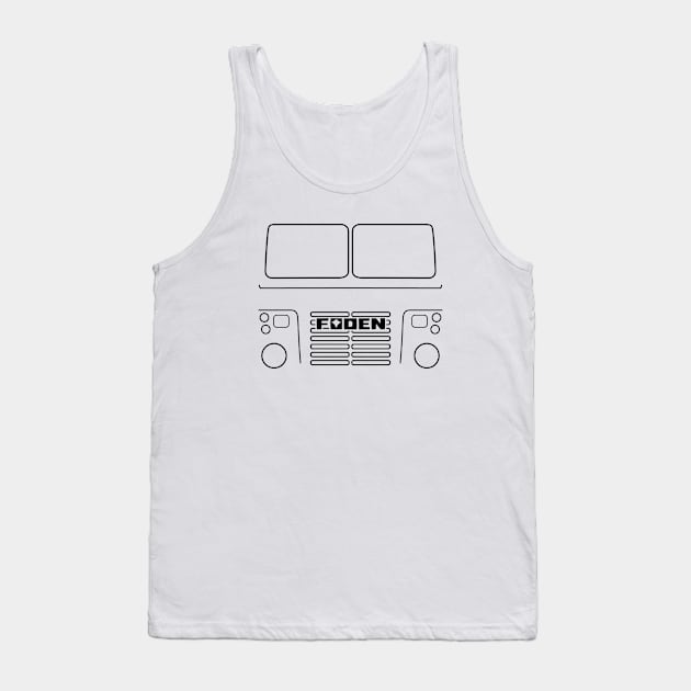 Foden S83 classic 1970s lorry black outline graphic Tank Top by soitwouldseem